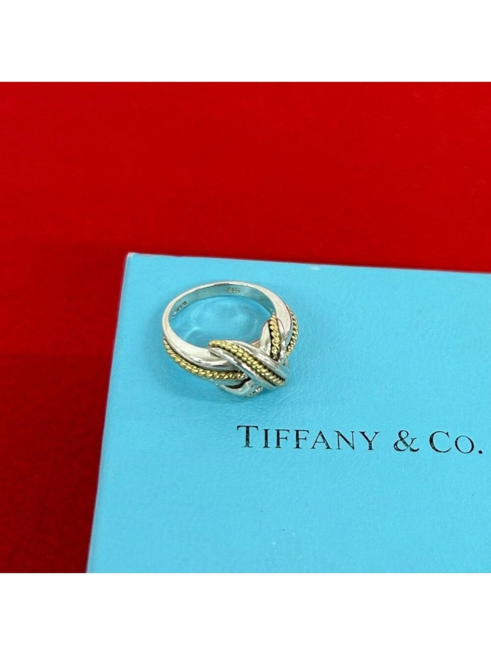 Tiffany & Co Vintage Signature Cross Ring Silver 18K
